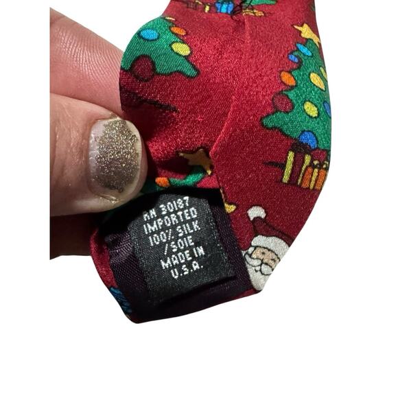 Peanuts Tis The Season Christmas Snoopy Woodstock Santa Claus Vintage Necktie - Picture 6 of 7